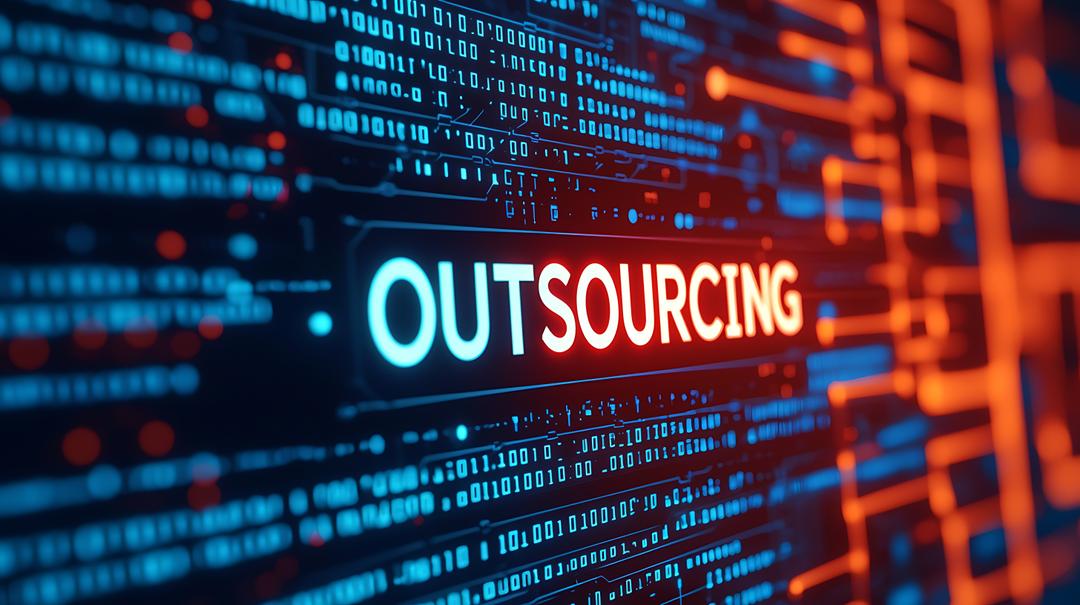 AI generated graphic showing outsourcing