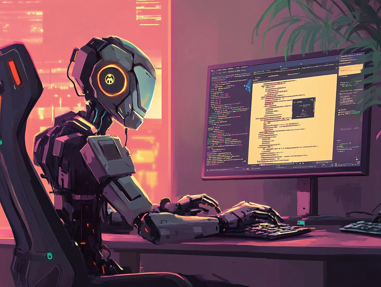 Robot as a developer writing code