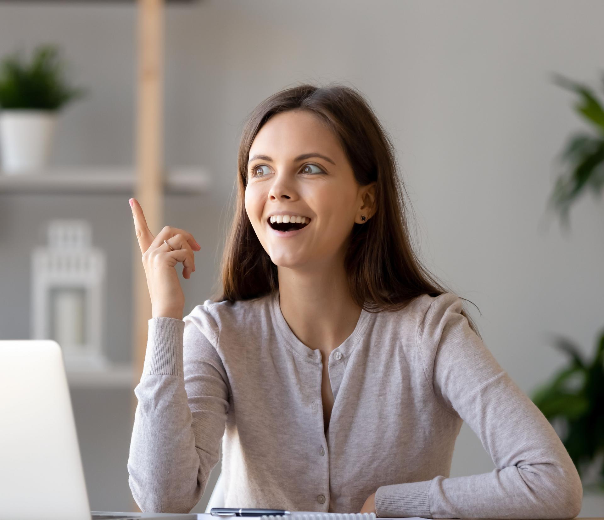 A person having a wow moment