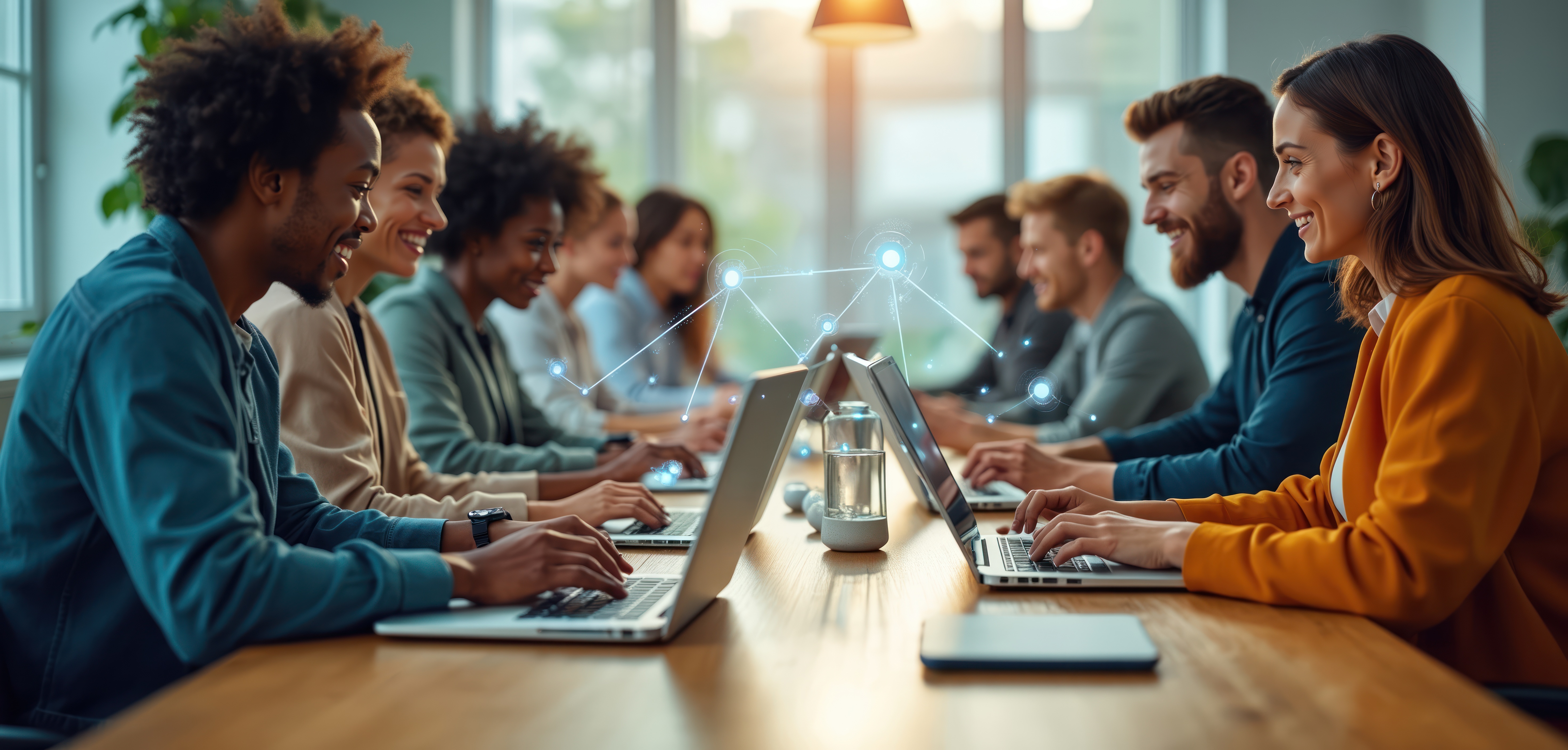 A group of developers writing code with AI.